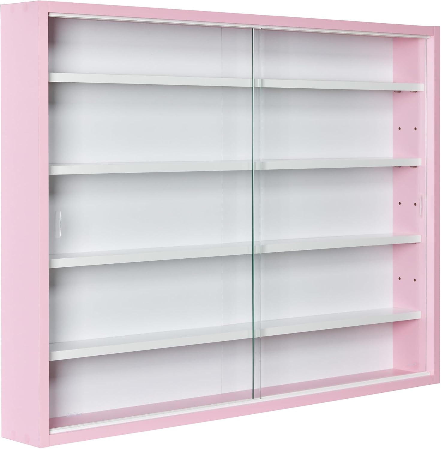 Inter Link - Vitrine murale Pinkruby 80x60x9,5cm - 4 étagères, 5 compartiments