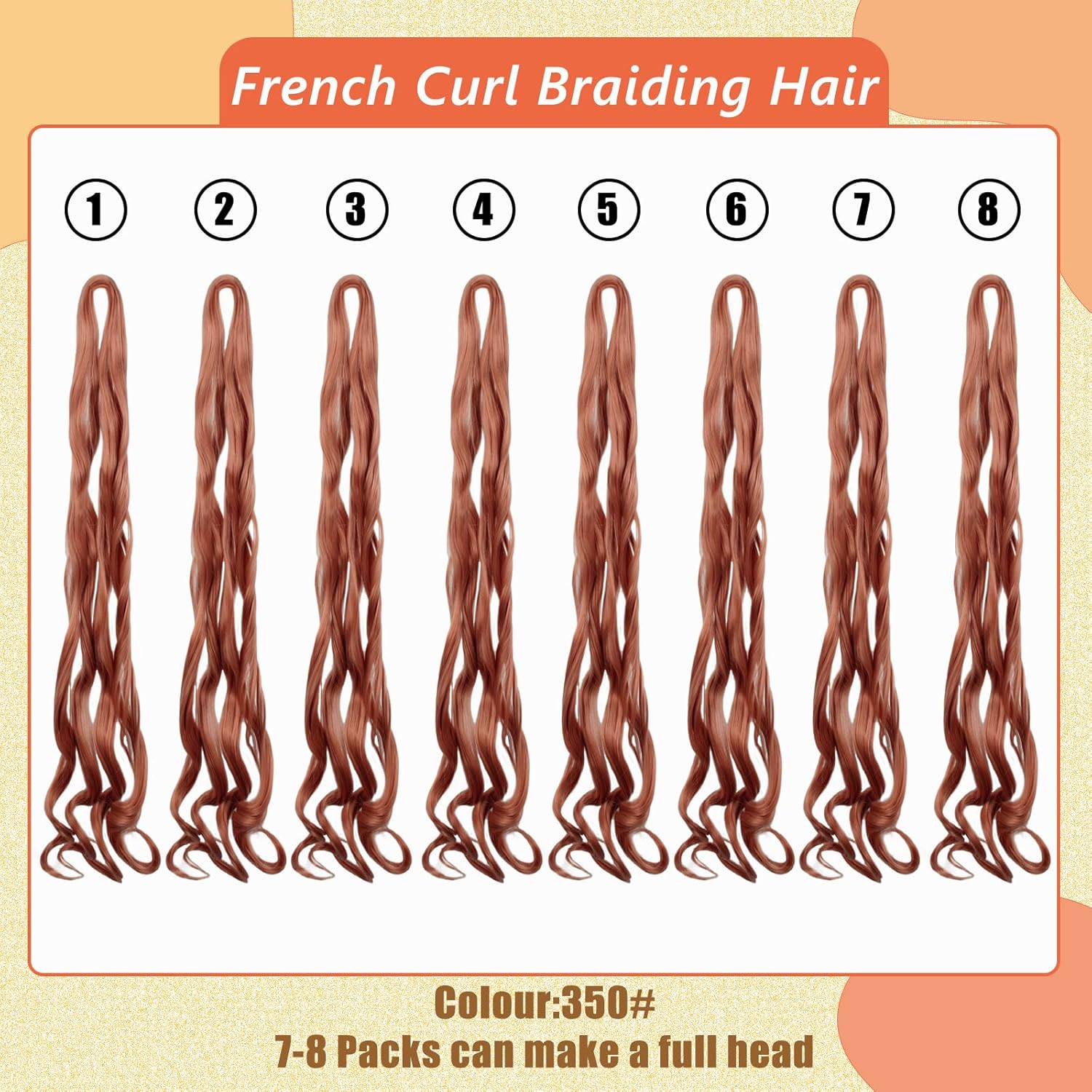 Enbeautiful - French Curl - 24 pouces - 8 paquets, mèches ondulées, pré-étirées