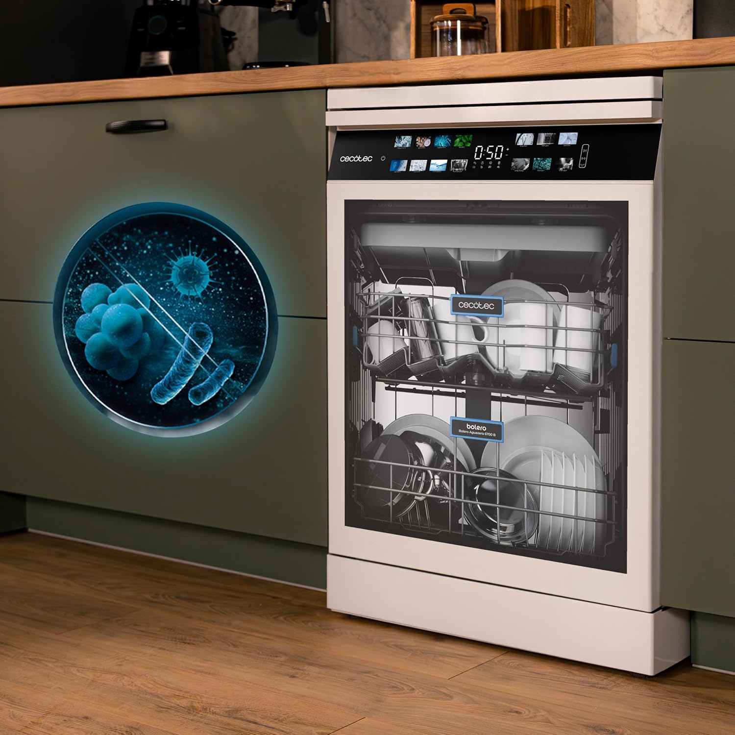 Cecotec - Bolero Aguazero 6700 B - 60cm - 15 couverts, Inverter, classe B