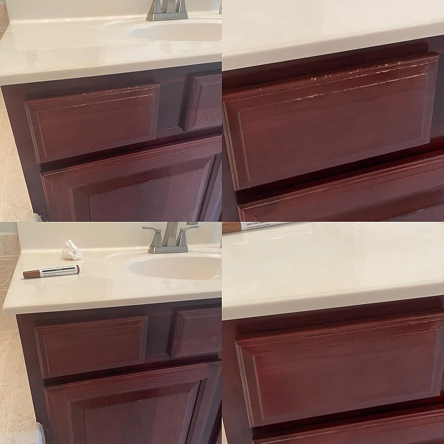 Marqueur de retouche bois - lot 21 pièces - cire + aiguiseur - répare taches et rayures