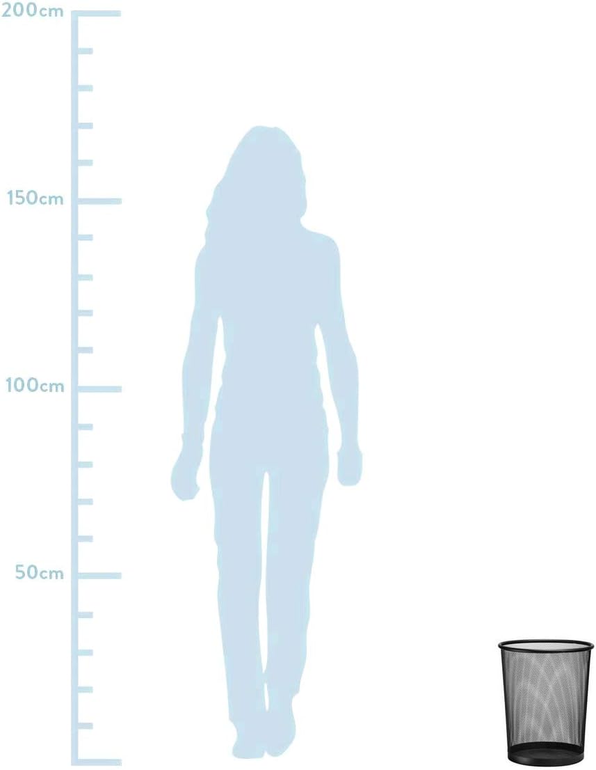 D.RECT - corbeille métal maille 19L - ronde - lot de 2, noir