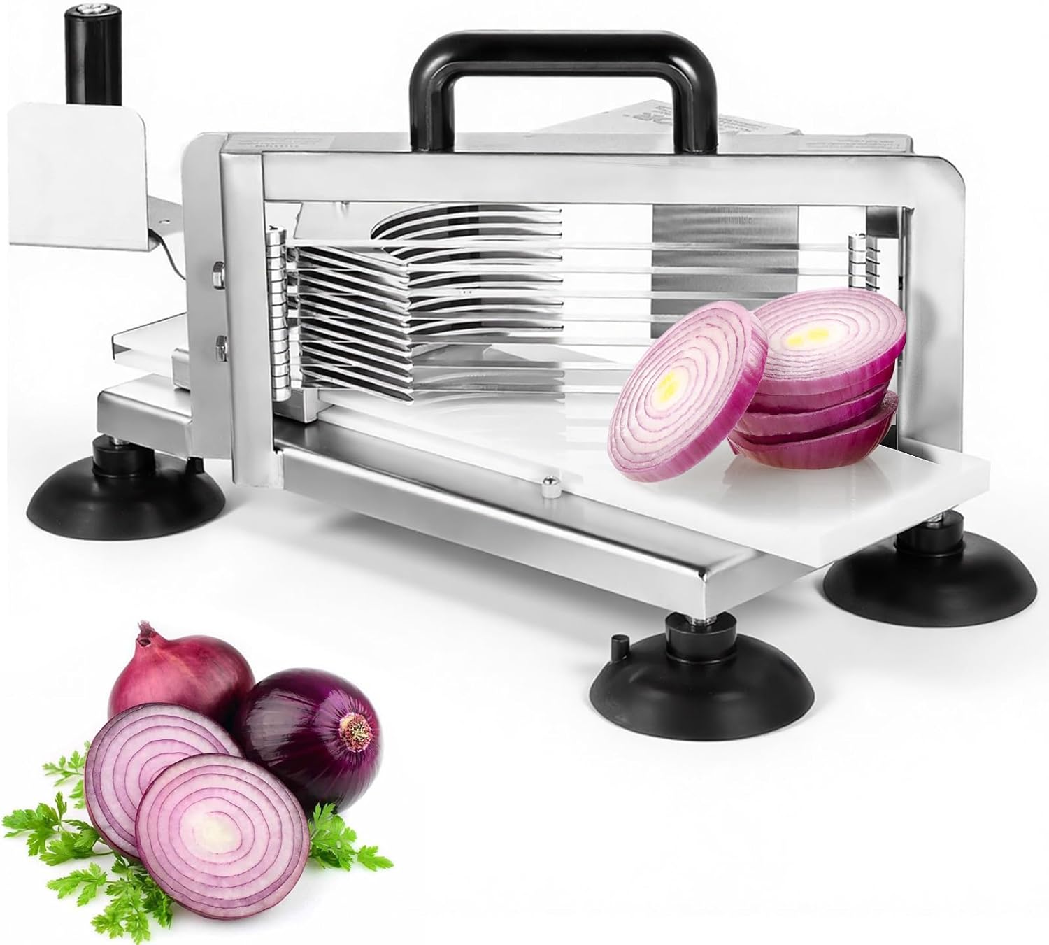 VEVOR - Coupe-tomates inox 9,5mm - pieds antidérapants robustes