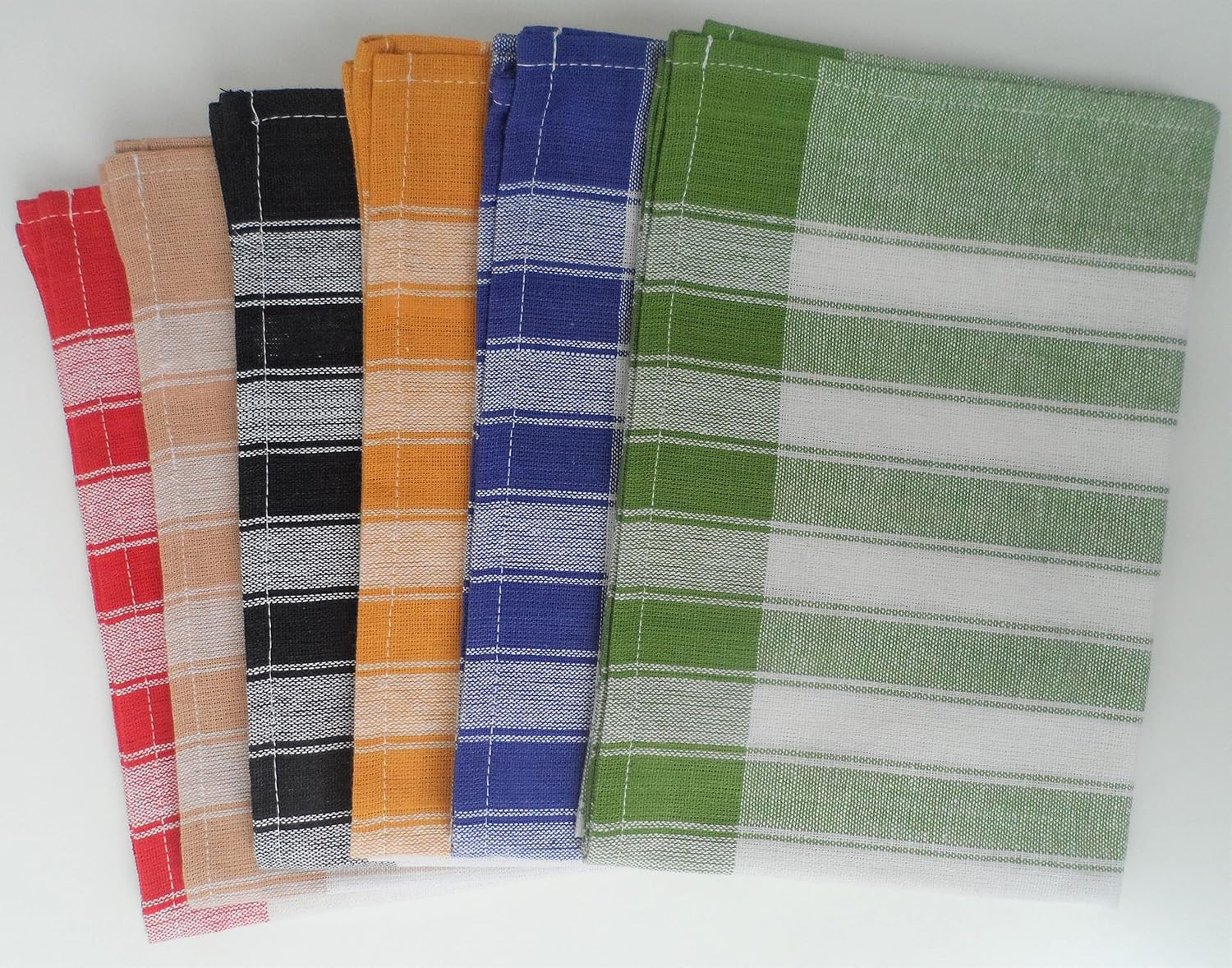 Home Linge Passion - lot de 12 torchons coton 50x70cm multicolores absorbants