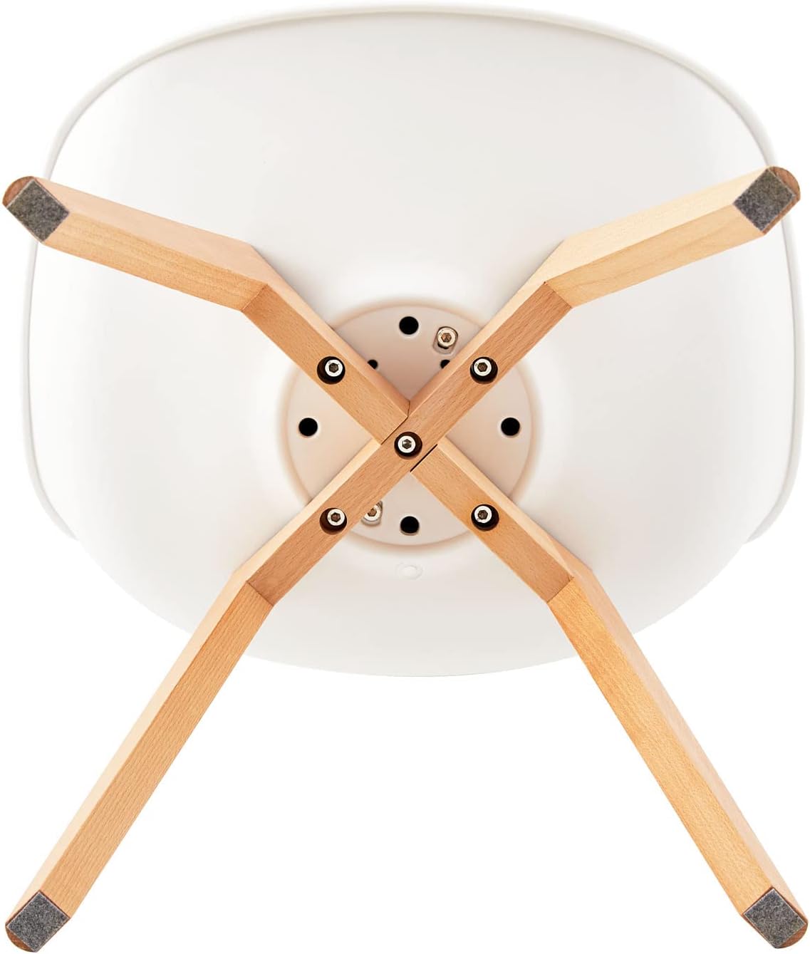 EGGREE - chaises scandinaves - bois hêtre, cuir PU, rembourrées, blanc/marron