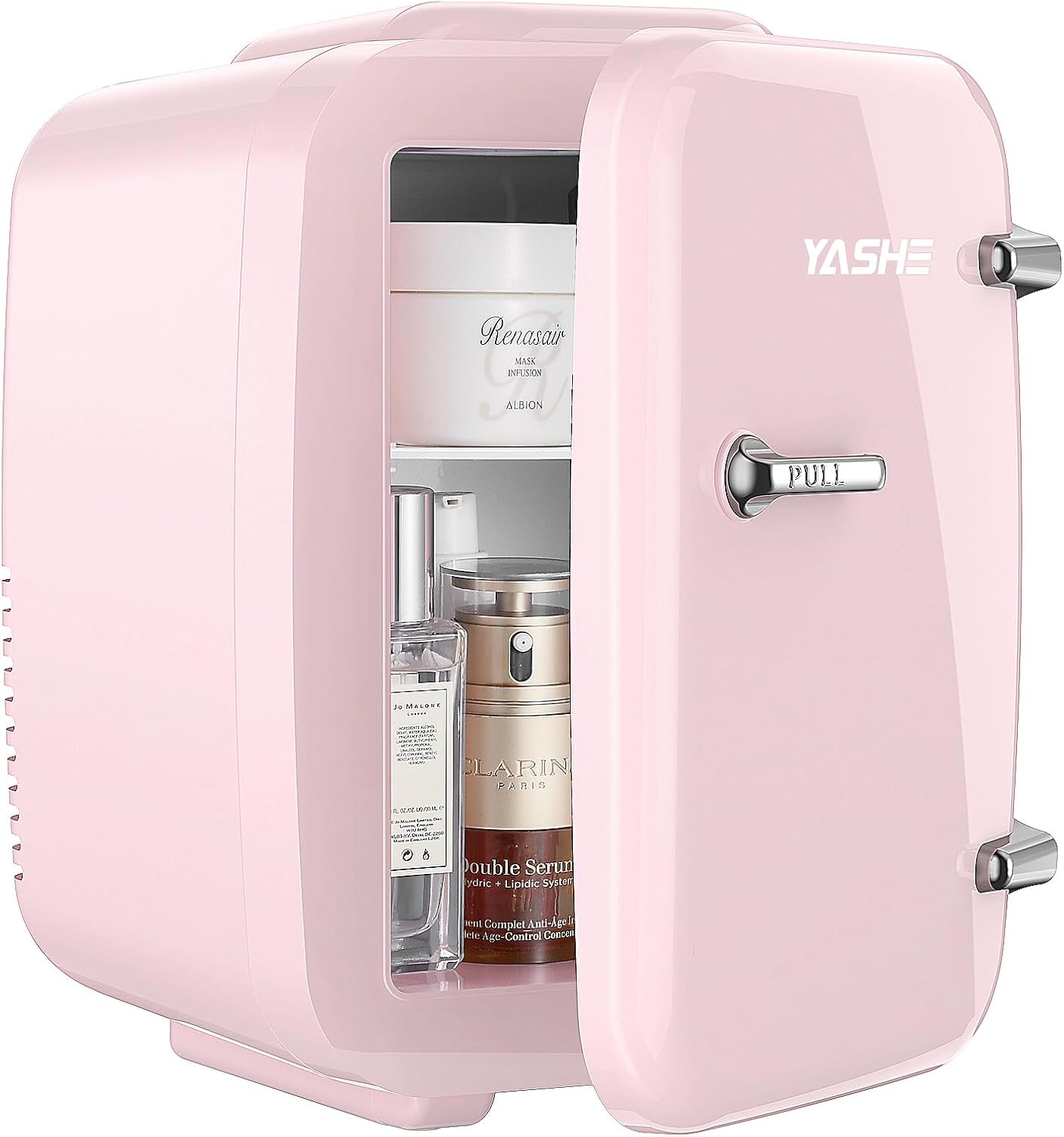 YASHE - Mini frigo 4L - compact, thermoélectrique, CA/CC, rose