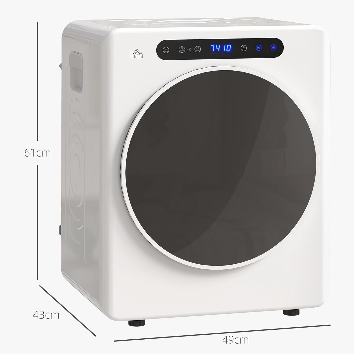 HOMCOM - sèche-linge compact 3 kg, 1000 W, 6 programmes, charge frontale