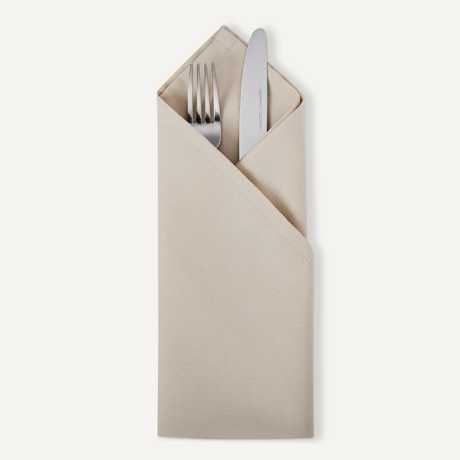 Amazon Basics - serviettes réutilisables - 43x43 cm - antitaches, infroissables, lot de 12