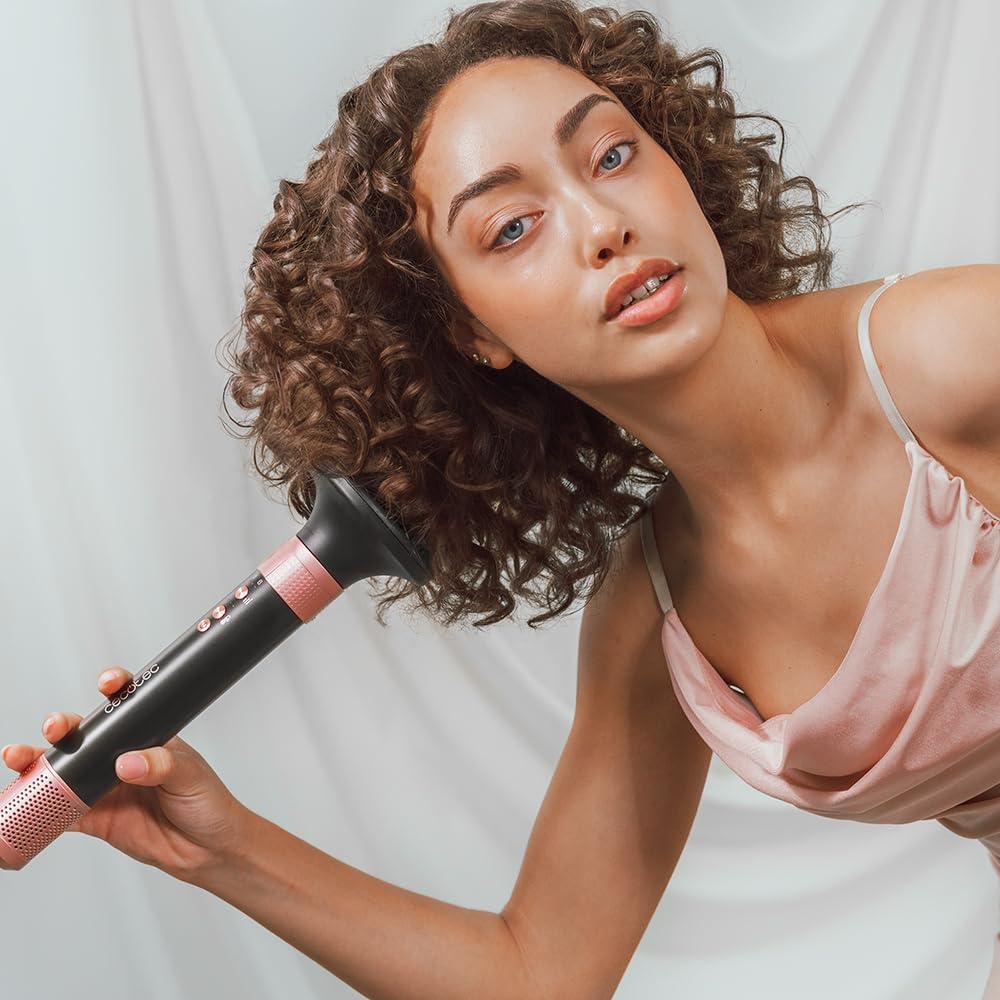 Cecotec - AirGlam 14in1 - Brosse soufflante 1400W, 3 temp., 14 têtes