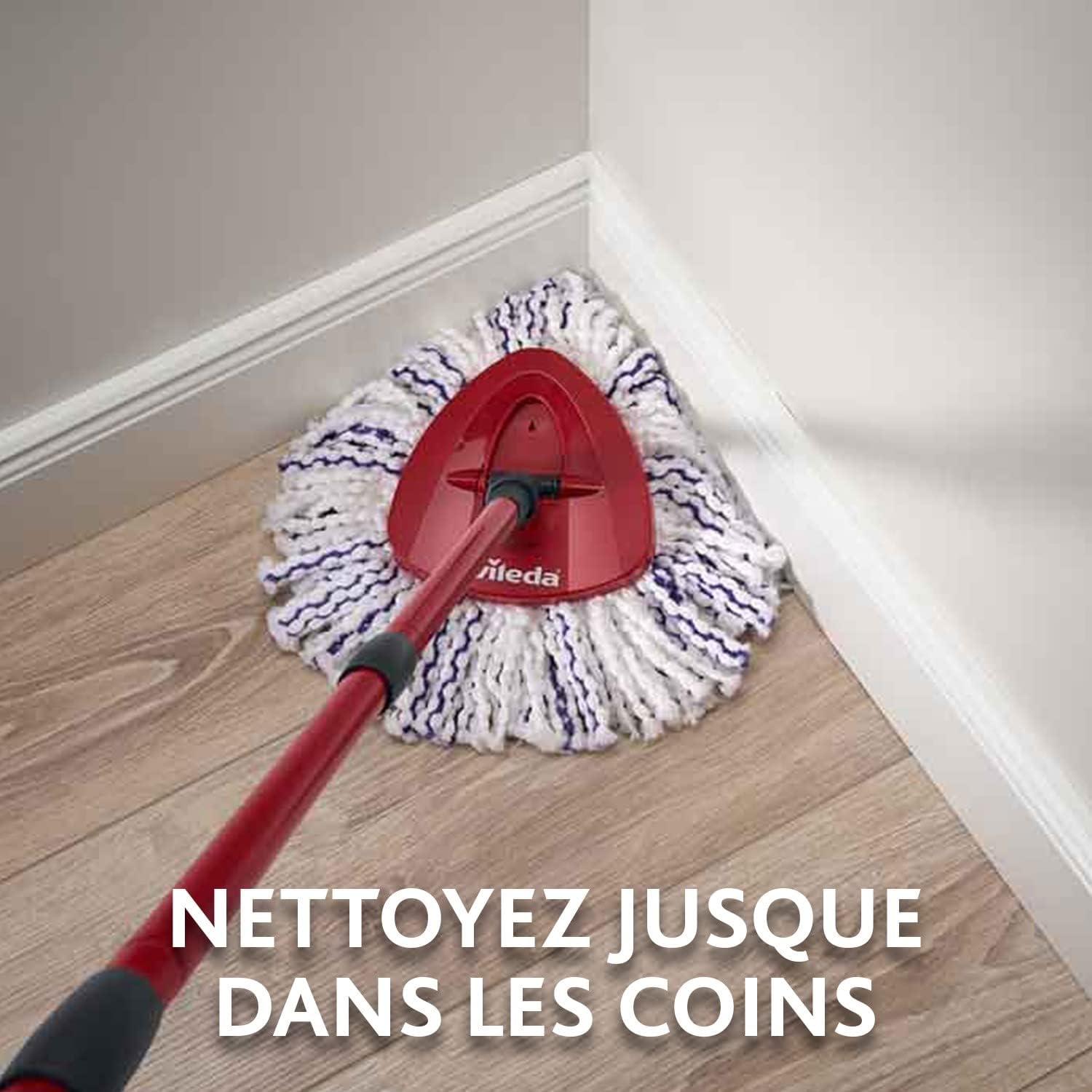 Vileda - Turbo 3en1 - 85-123cm - balai rotatif et seau à pédale