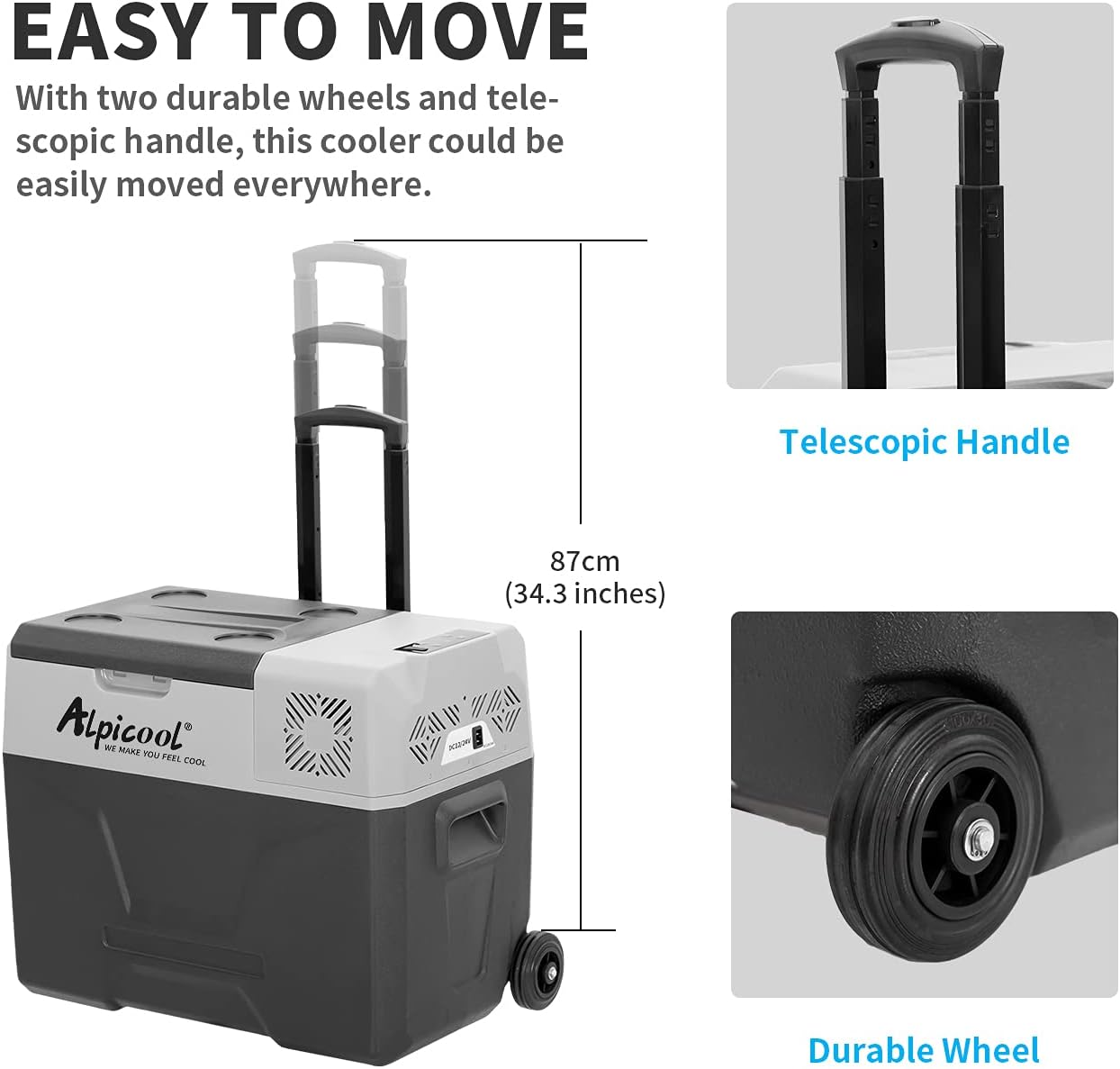Alpicool - CX40 - 40L - réfrigérateur/congélateur portable, compression, maison/camping - CX40