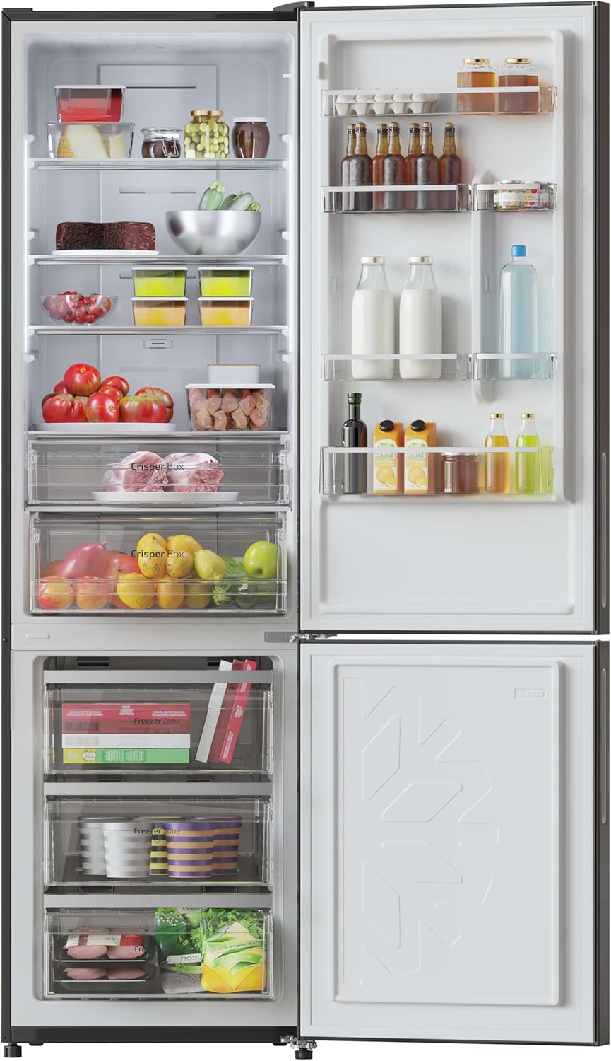 Cecotec - Bolero CoolMarket Combi - 356L, No-Frost, Multi Airflow, mode Vacances, classe E, tiroir humidité - 356 Black 