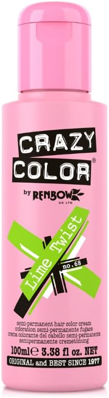 Crazy Color - Coloration Lime Twist - 4x275g - Colorant semi-permanent, Vert intense