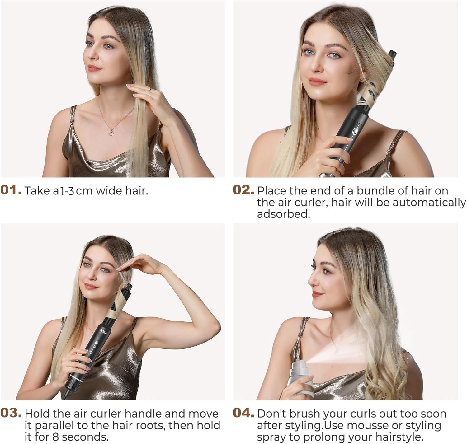 UKLISS - Air Styler 7 en 1 - multi-accessoires - brushing & boucleur