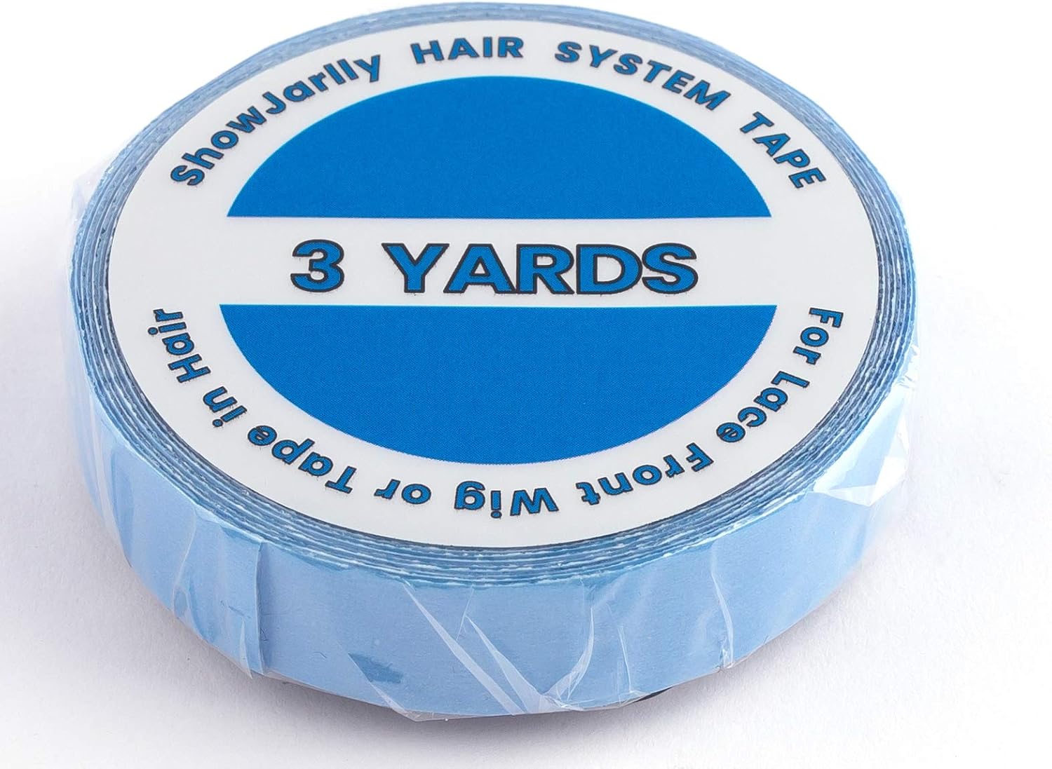 ShowJarlly - ruban adhésif double lace bleu - 1cm x 3 yards - fixation forte lace front
