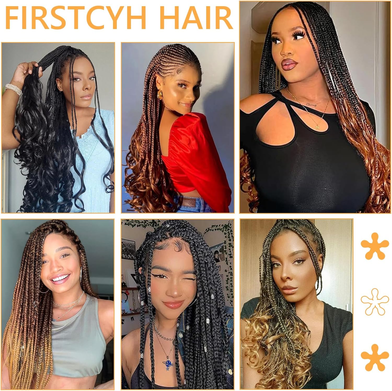 Rajout Cheveux - French Curl Braids 56cm, 8 paquets, Bouncy Wave, 1B/350#