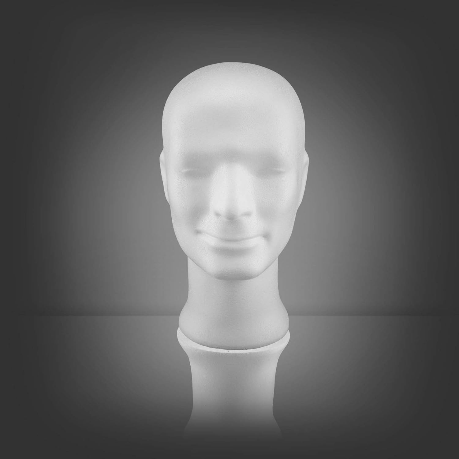 Tête en polystyrène homme - blanc - 300x210x170 mm - hauteur 300 mm - A33M8693