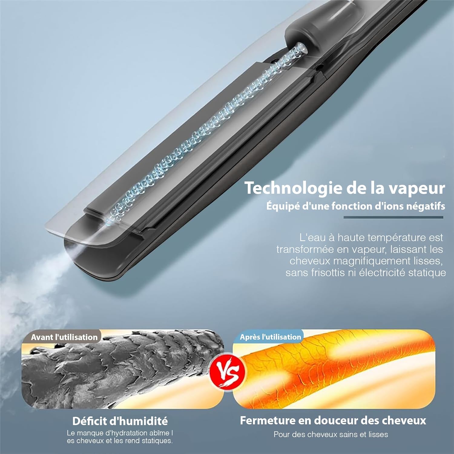 Golden Goods - Steampod Pro - 230°C - Lisseur vapeur céramique, 10 réglages, ionique