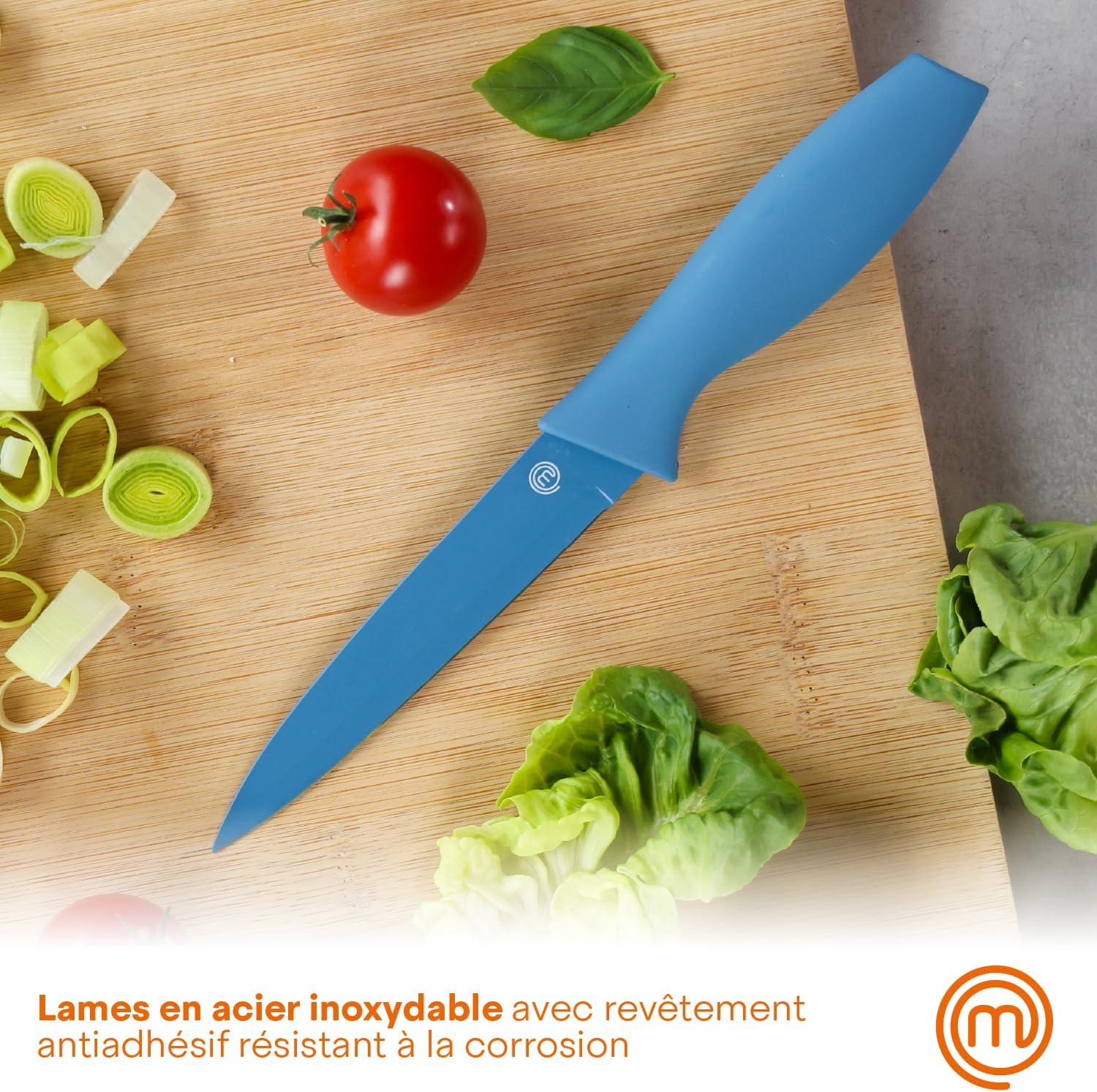 MasterChef - Set de coutellerie Azure - 3 pièces - inoxydable, manche ergonomique