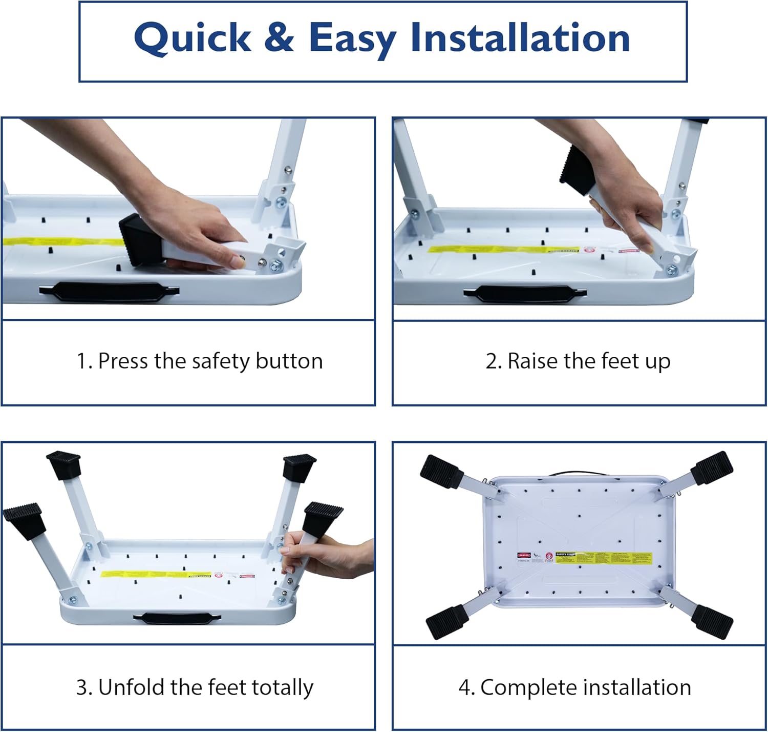 BONTEC - marchepied pliable métal - compact - 150kg - marches antidérapantes