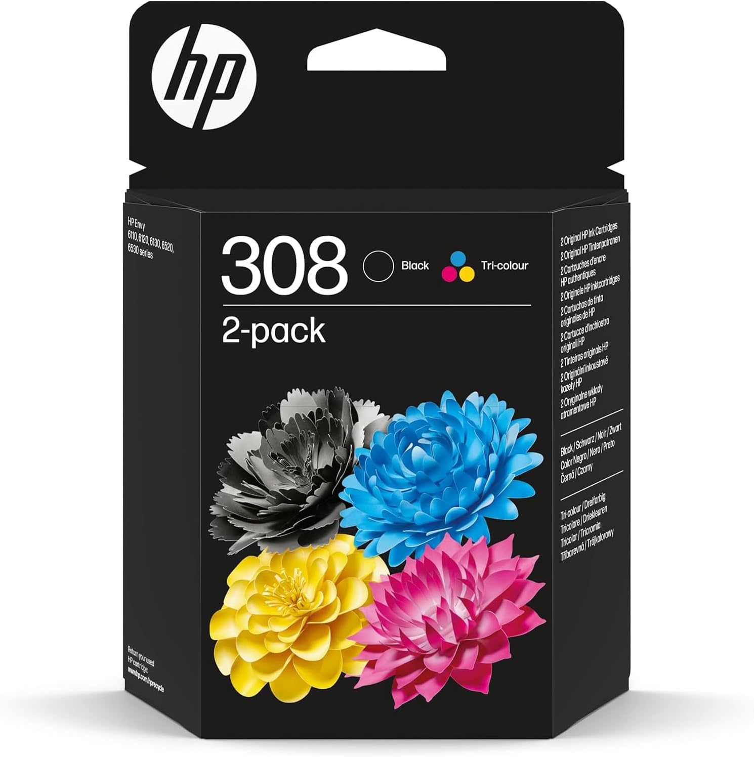 HP - Cartouches d’encre 308 - pack de 2 - noir/couleur - 3ED40AE