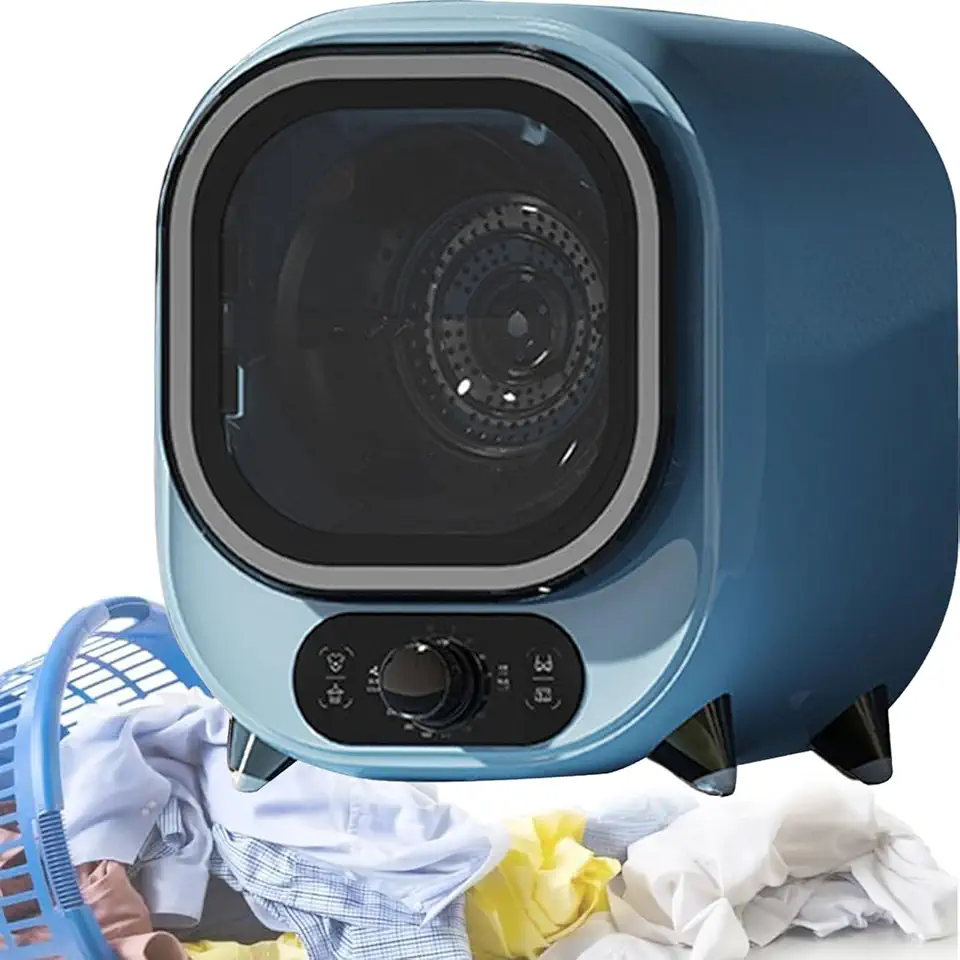 Mini sèche-linge électrique compact, cuve inox, portable, bleu