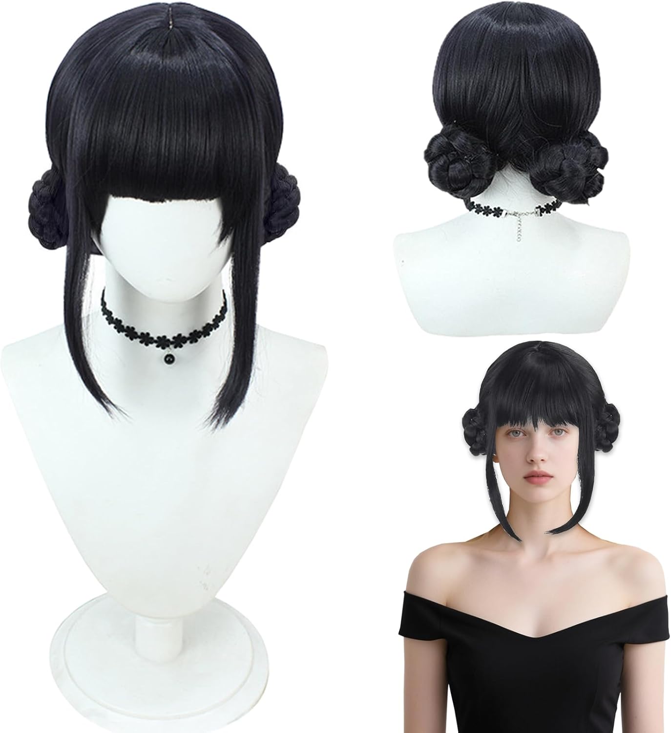 Perruque enfant cosplay violette longue tressée, Halloween, M3