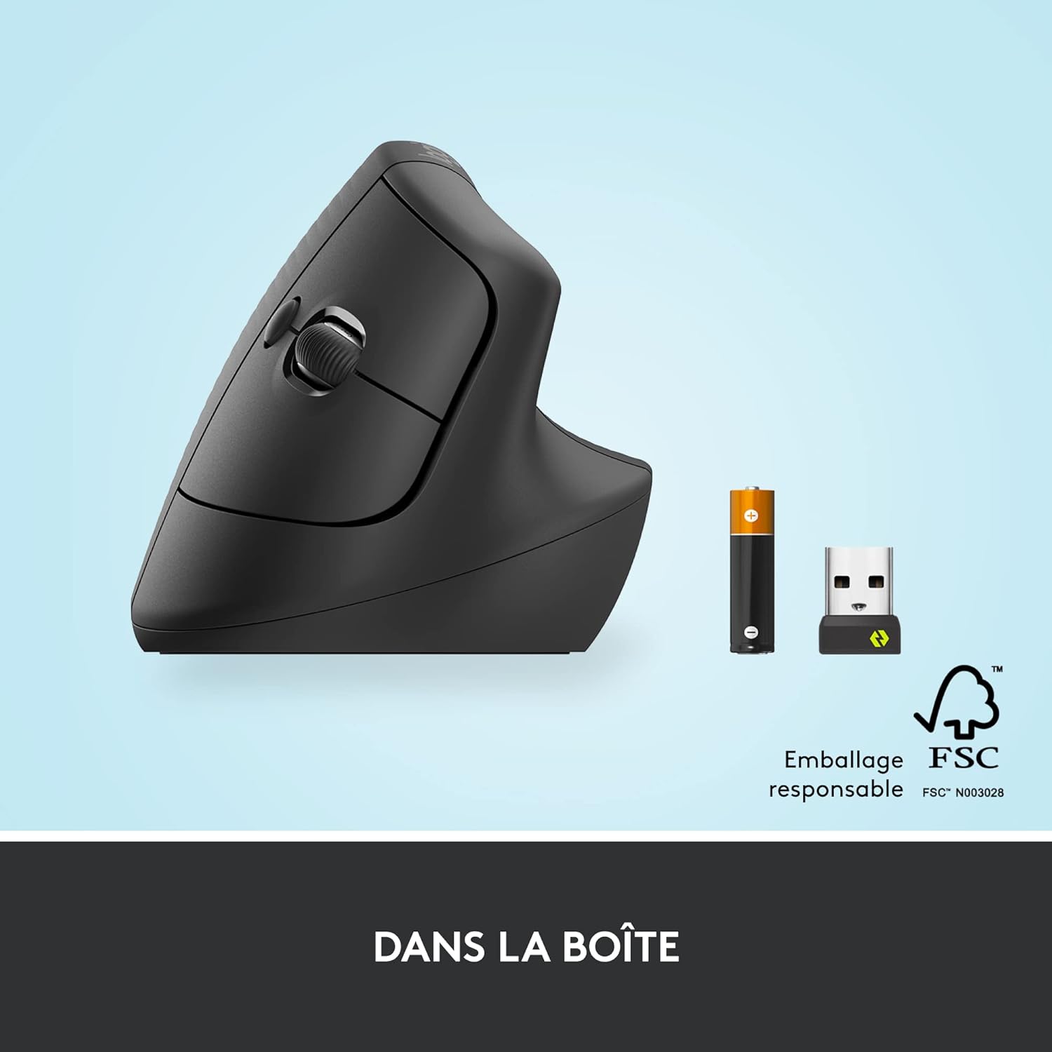 Logitech - Lift série - souris verticale compacte - sans fil, Bluetooth, silencieuse, 4 boutons, Windows/macOS/iPadOS