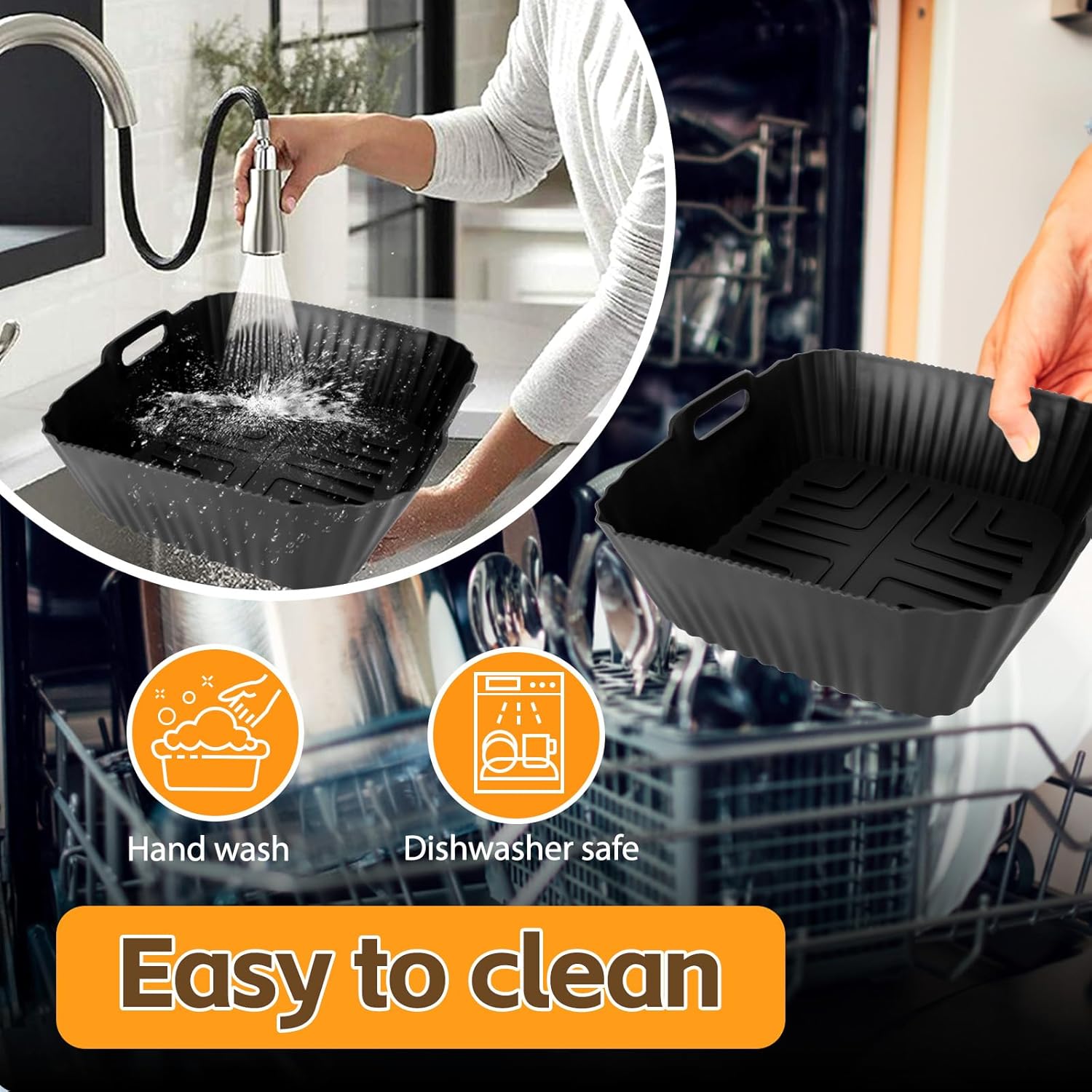 Moule silicone pour friteuse à air - grande capacité 7,5L - réutilisable - EZ8558F0