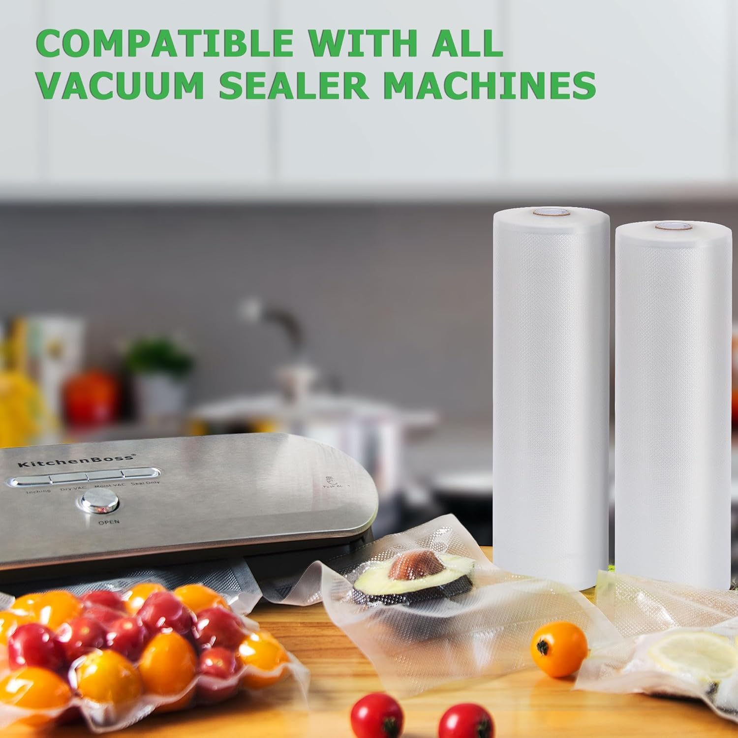 KitchenBoss - rouleaux sous vide - 28x600cm - lot de 2, grande capacité