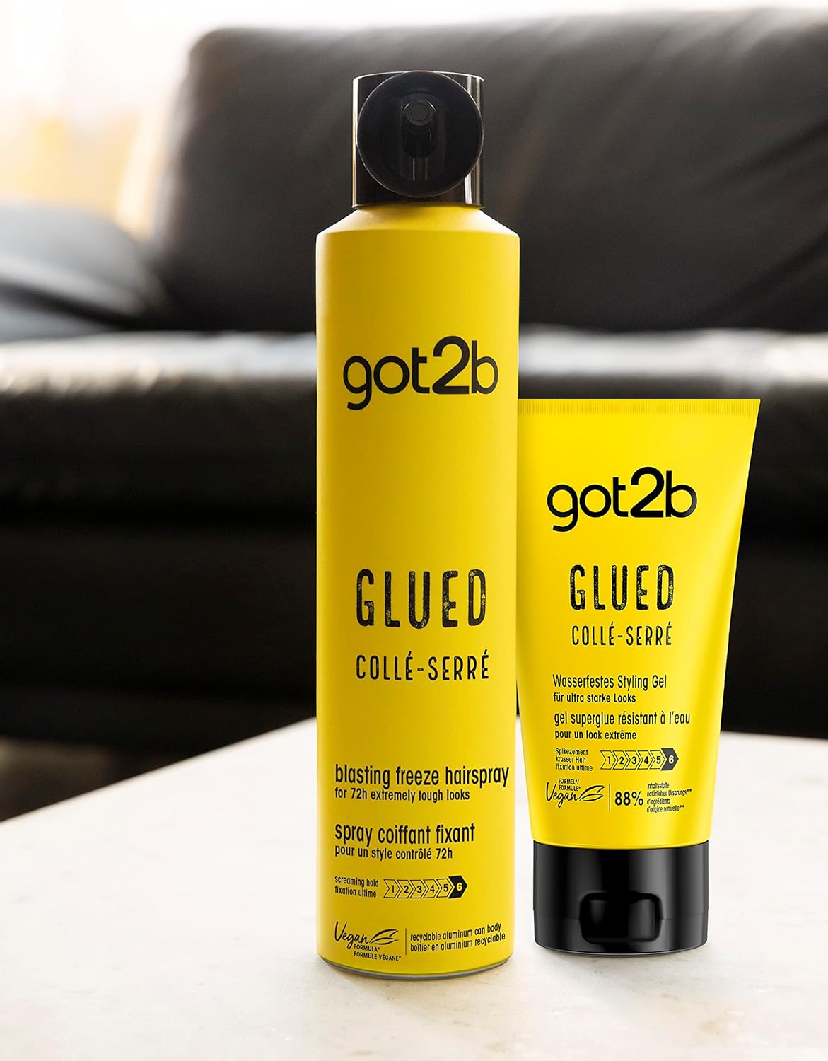 Schwarzkopf - Got2b Superglue - 150ml x2 - fixation forte, résistant eau, formule végane