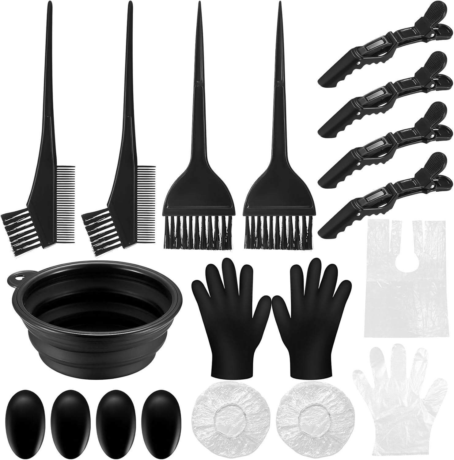 Ensemble de coloration cheveux - 18 pièces, accessoires, DIY salon