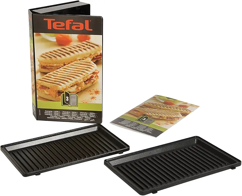 Tefal - Snack Collection - 2 plaques grill-panini, livre de recettes - XA800312