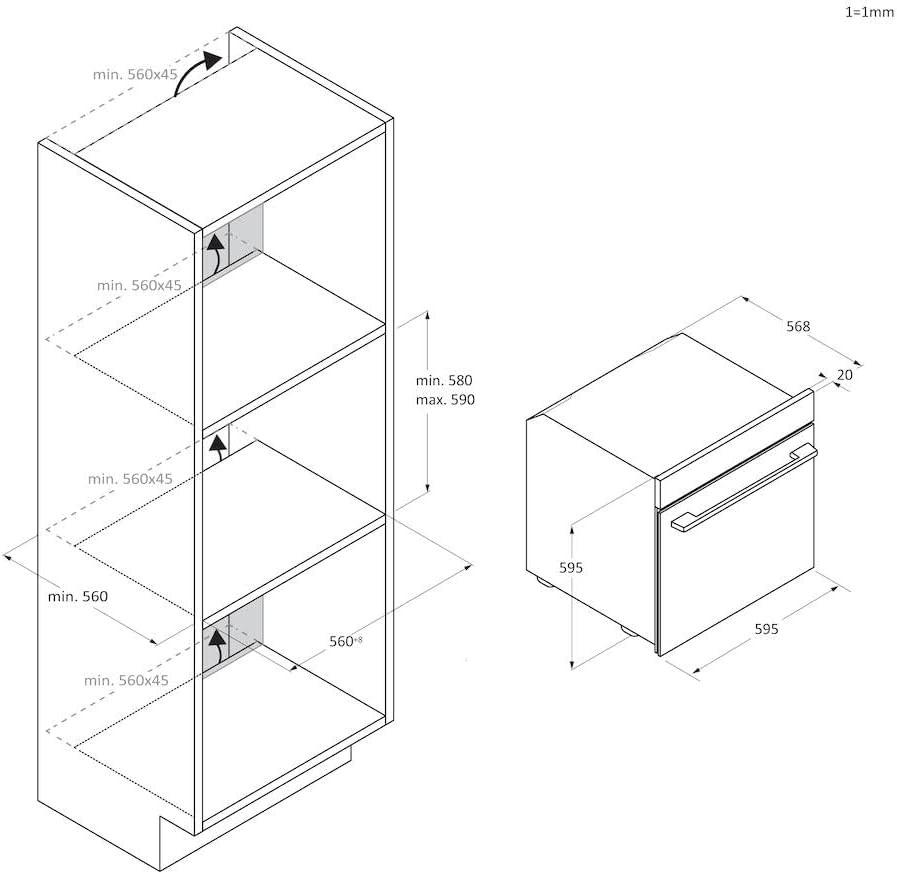 Haier - Série 2 H6 - niche 60 cm - Four pyrolyse, Wi-Fi, 20 fonctions, 78L, A++ - ID25G3YTX