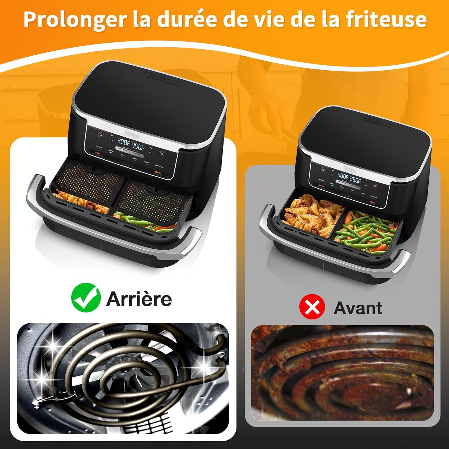Grille anti projection pour friteuse à air, protection, 10.4L, AF500EU