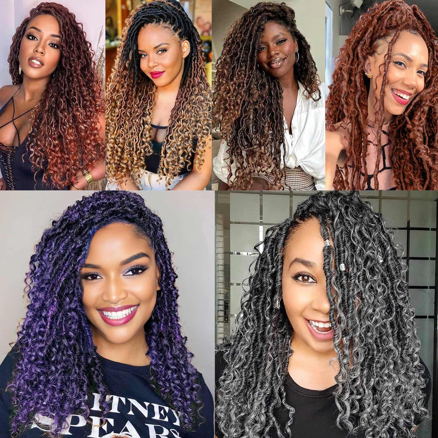 Xtrend - Ombre Goddess Faux Locs - 10 pouces - extensions synthétiques, 8 paquets, 14 mèches par paquet, style bohème, T