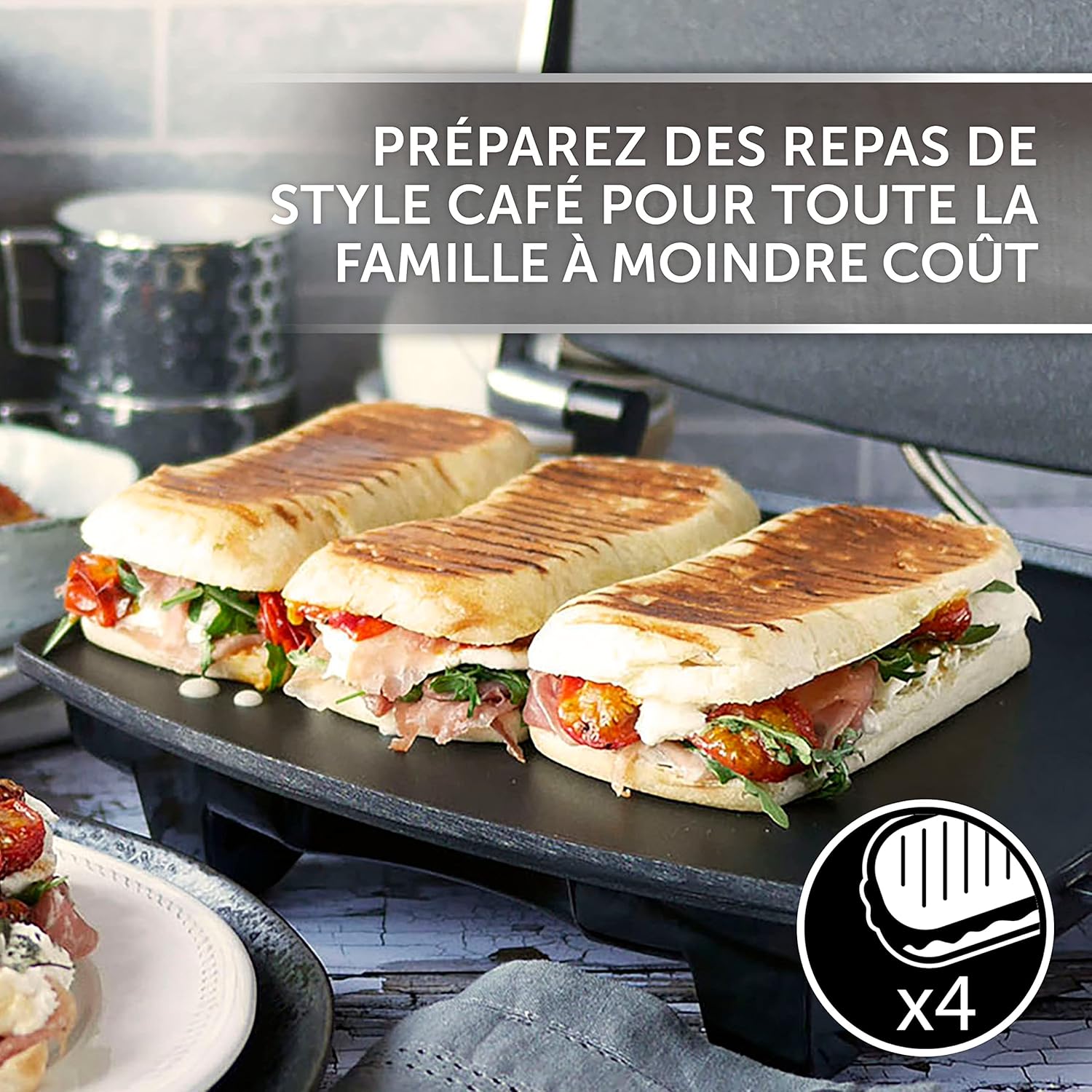 Breville - VST026X - presse sandwich 4 tranches inox, antiadhésif