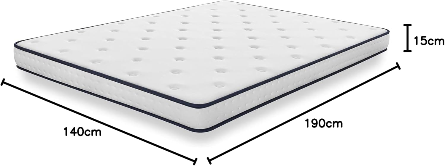 COSMOS - Upsilon - 140x190cm - mémoire de forme, latex, 15cm, hypoallergénique