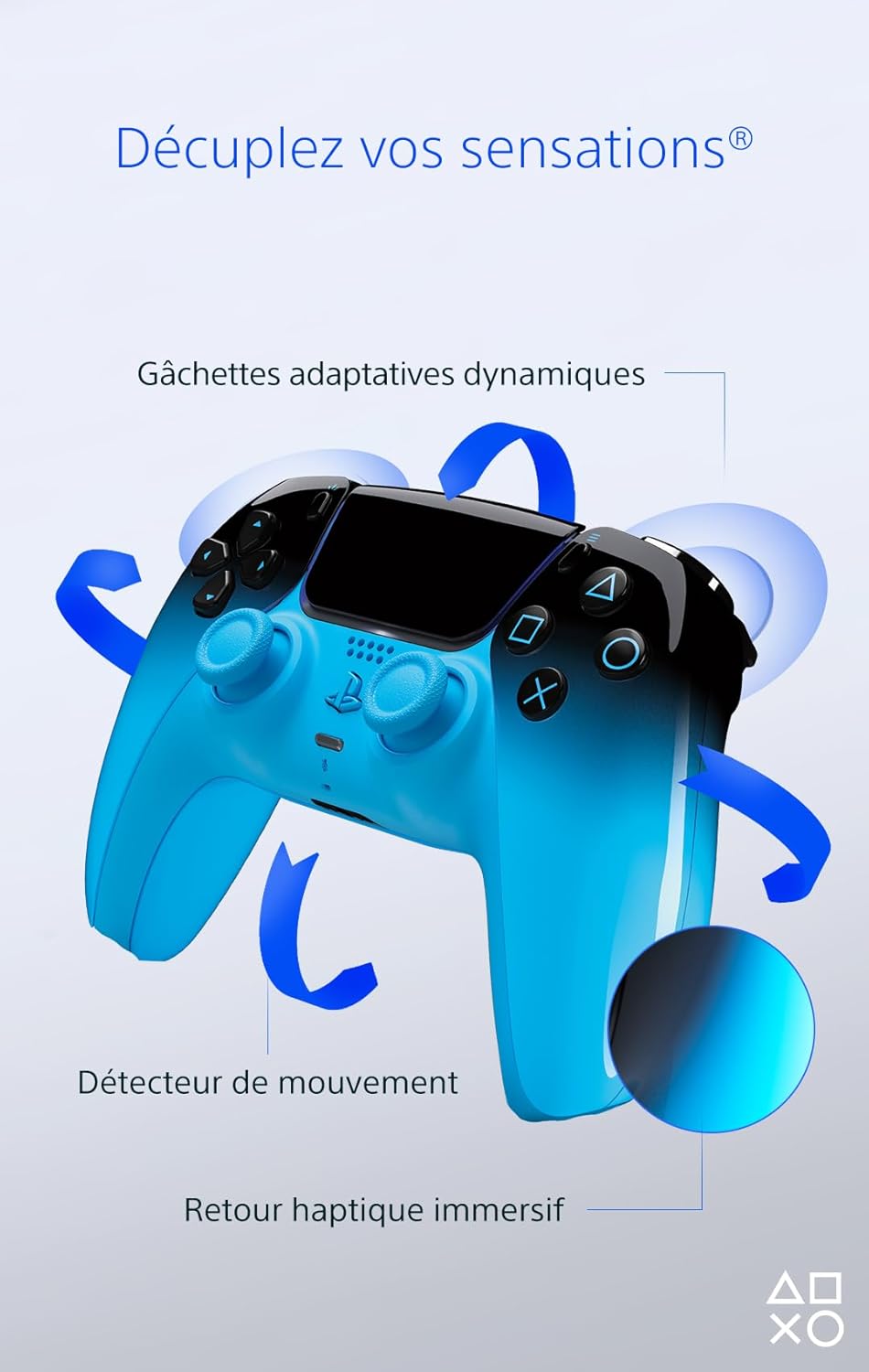 Sony - DualSense Hyperpop Rhythm Blue - Sans fil PS5/PC - Haptique, gâchettes adaptatives