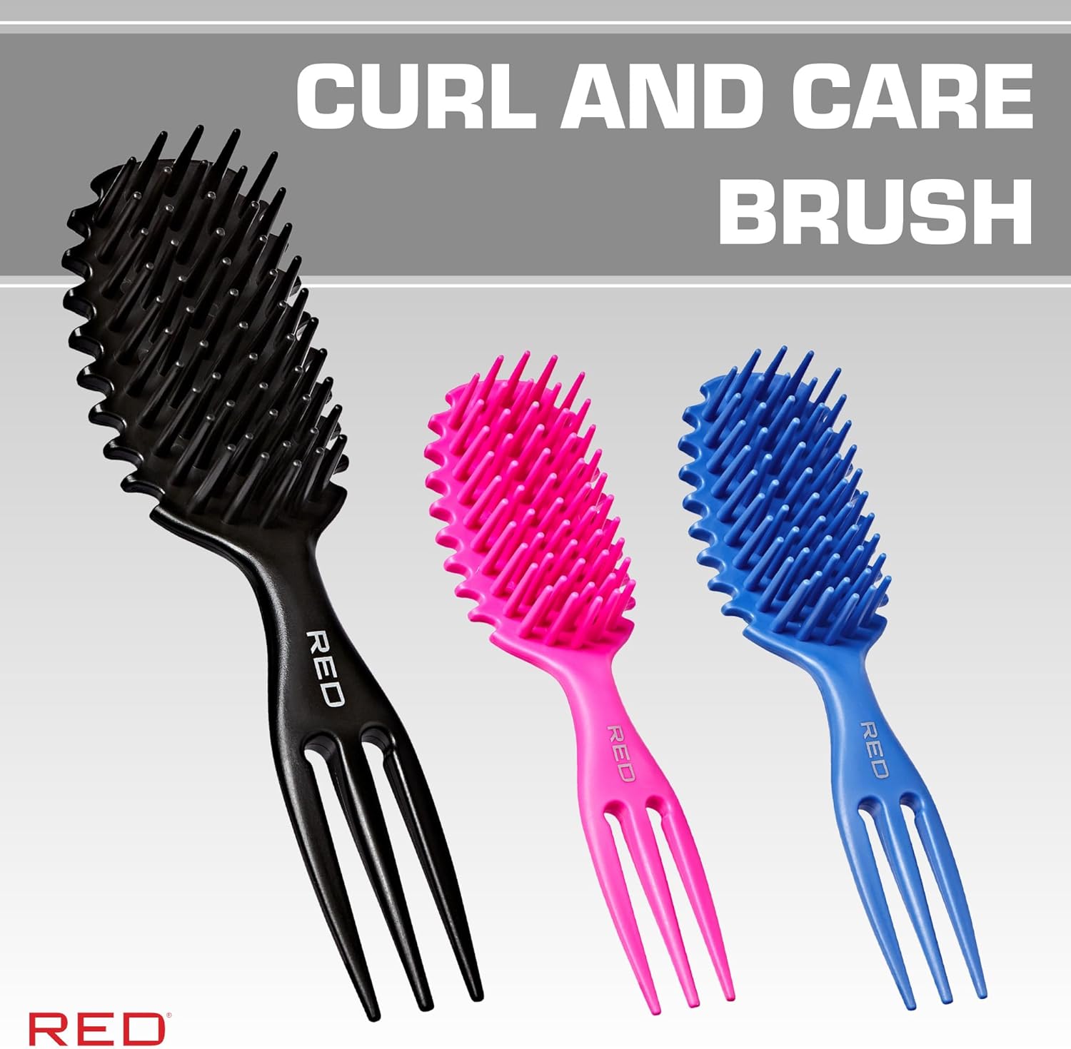 Curl & Care - Brosse démêlante, massante, douce cheveux, format compact