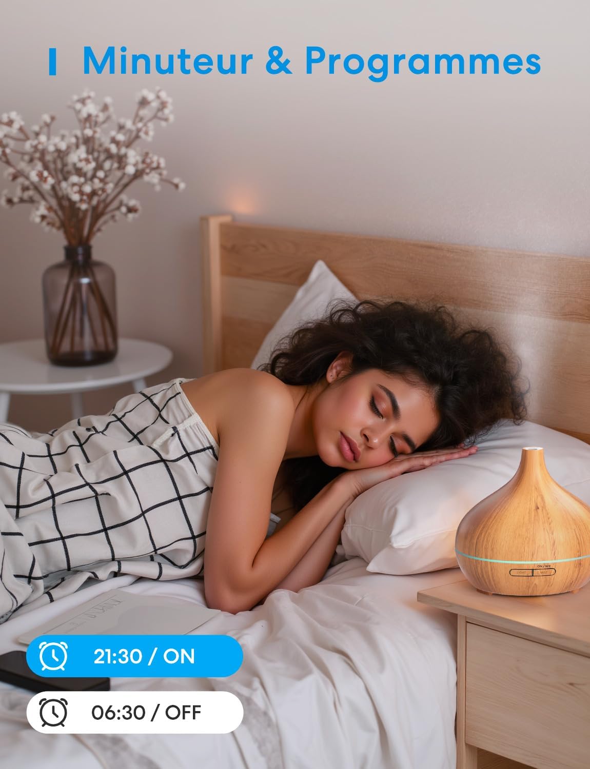 Meross - diffuseur huiles essentielles connecté - compact - WiFi HomeKit Alexa Google, RGB LED, sans BPA