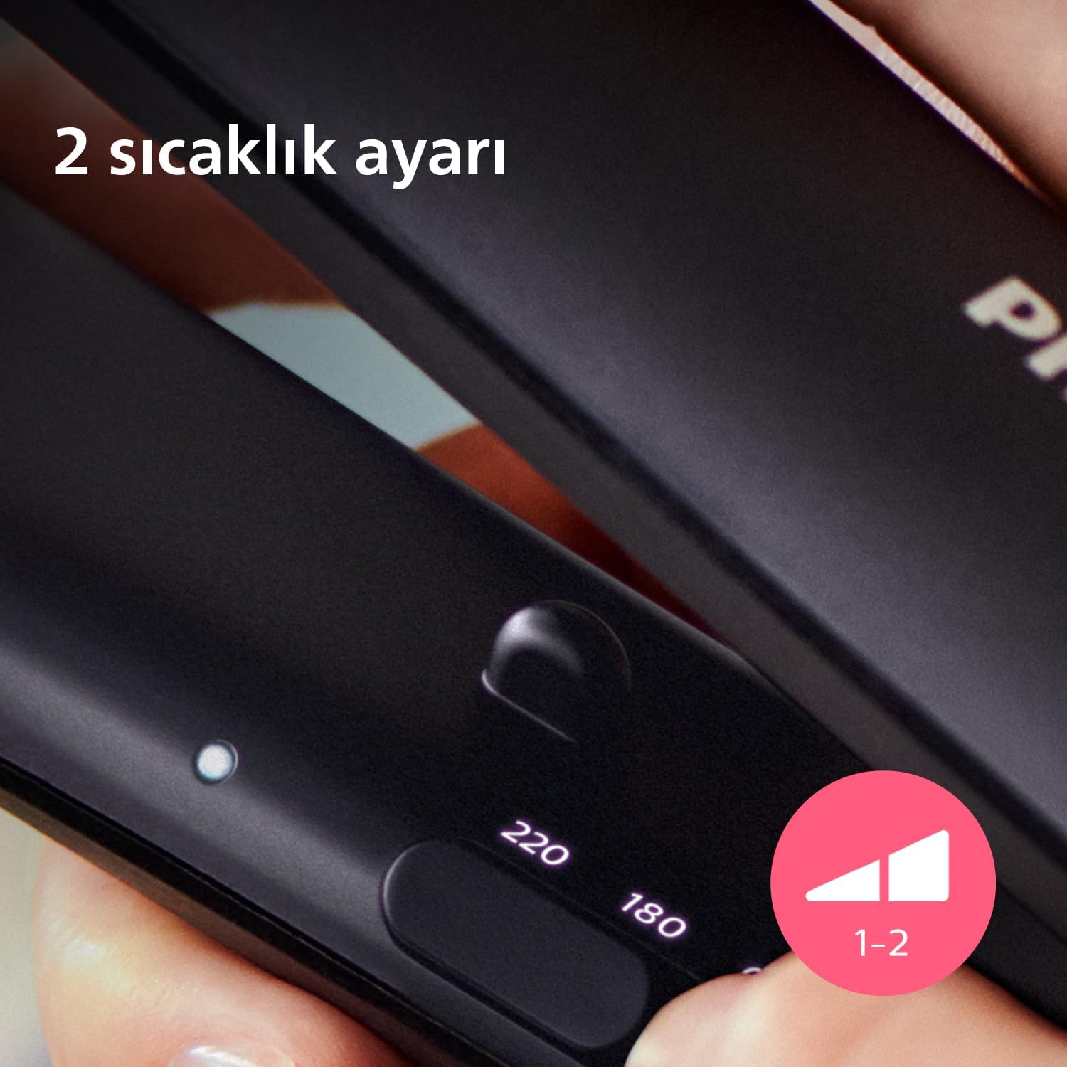 Philips - Lisseur Essential compact - Céramique/Kératine, Thermoprotect - BHS375/00