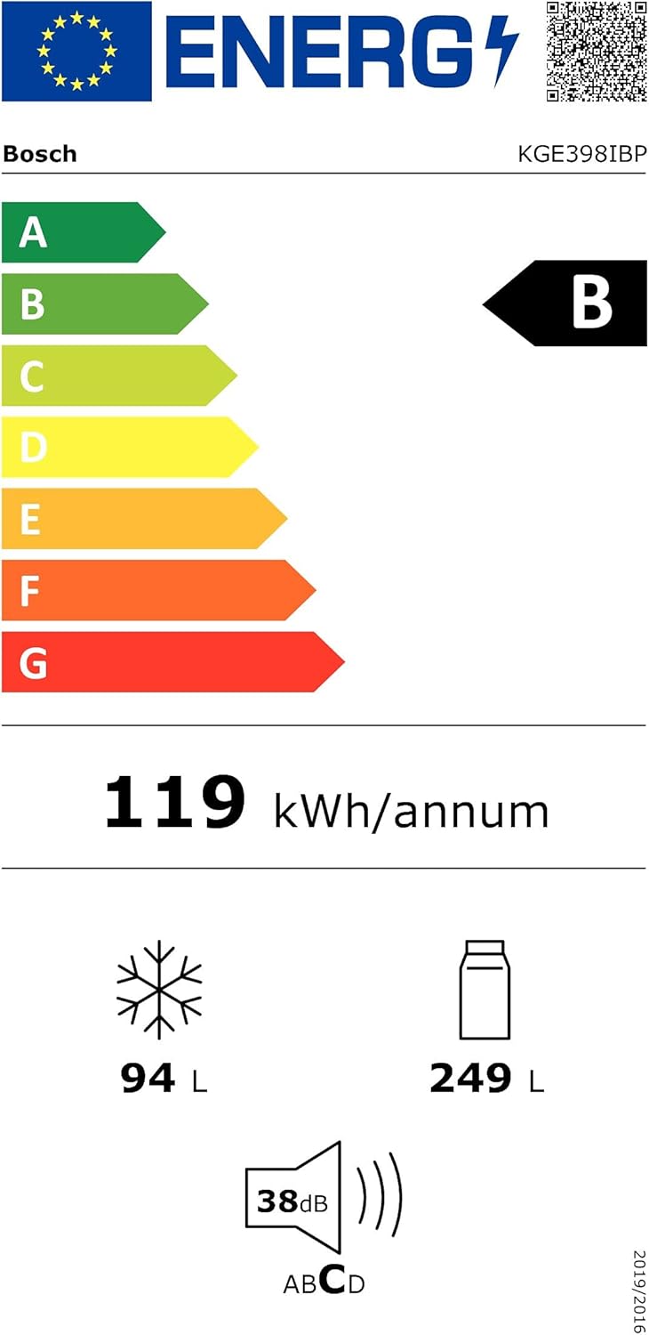 Bosch - Série 6, 201x60 cm, inox anti-trace, combiné KGE398IBP