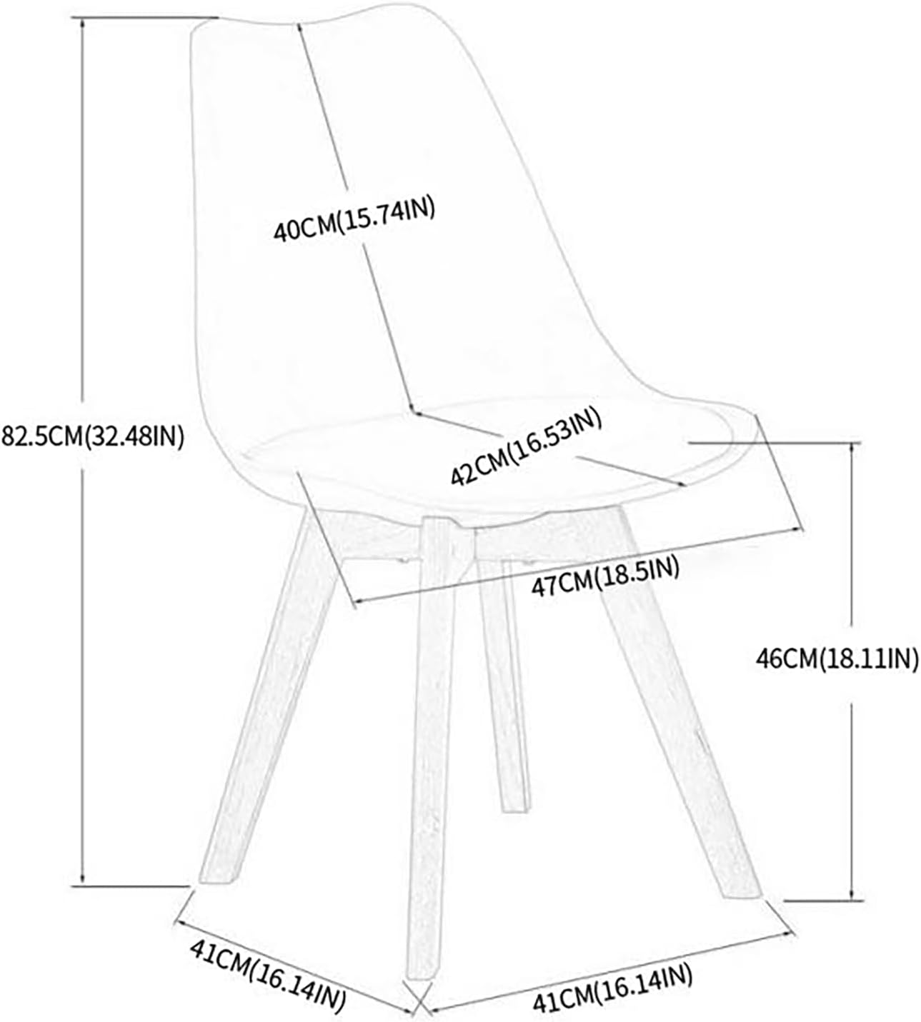 EGGREE - chaises Scandinaves lot de 6, hêtre noir, rembourrées, confort