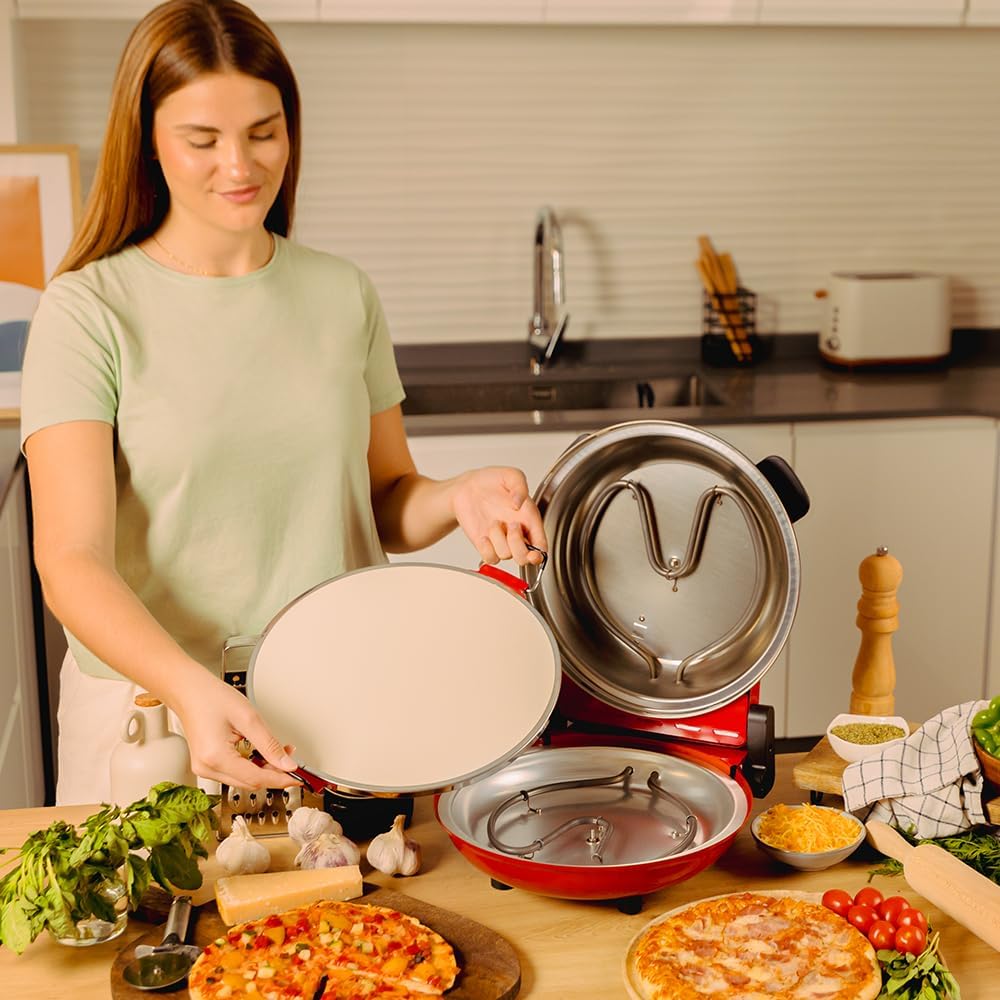 Cecotec - Fun Pizza&Co Mamma Mía - 1200W, 420ºC, pierre, minuteur 15min