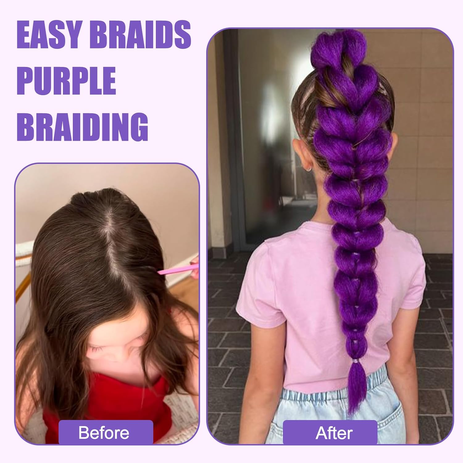 Extension cheveux - tresses violettes 26