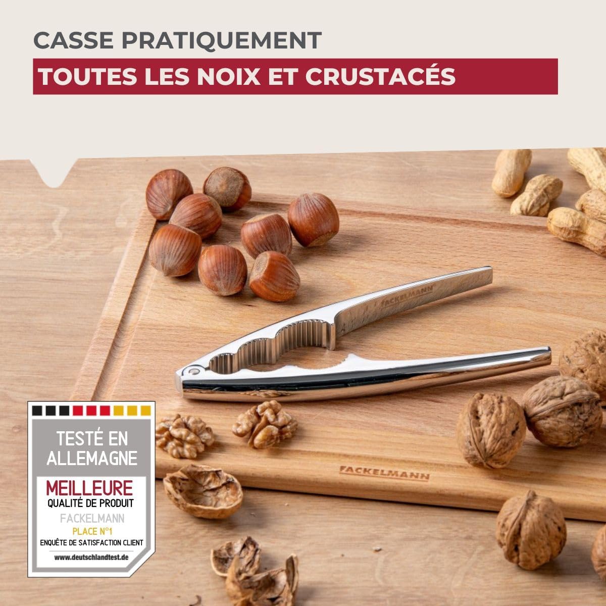 Fackelmann - casse-noix Premium - 17,5x4x1,3 cm - acier chromé
