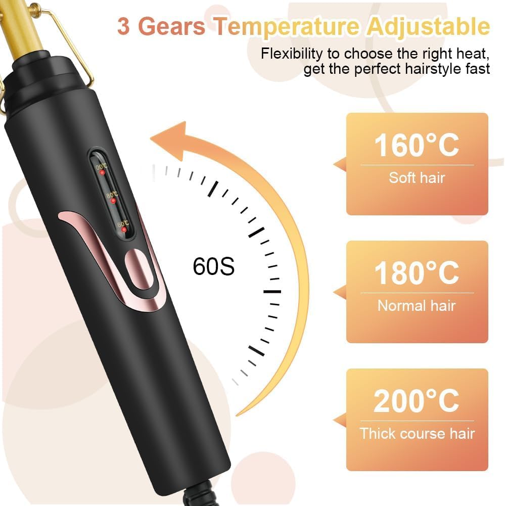 Flintronic - 2 en 1 Peigne chauffant céramique - 160-200°C - Chauffe rapide, barbe et perruque