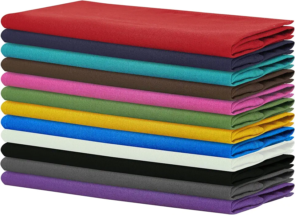 Sweet Needle - serviettes de table 45x45cm - coton épais, coins arrondis, lot de 12