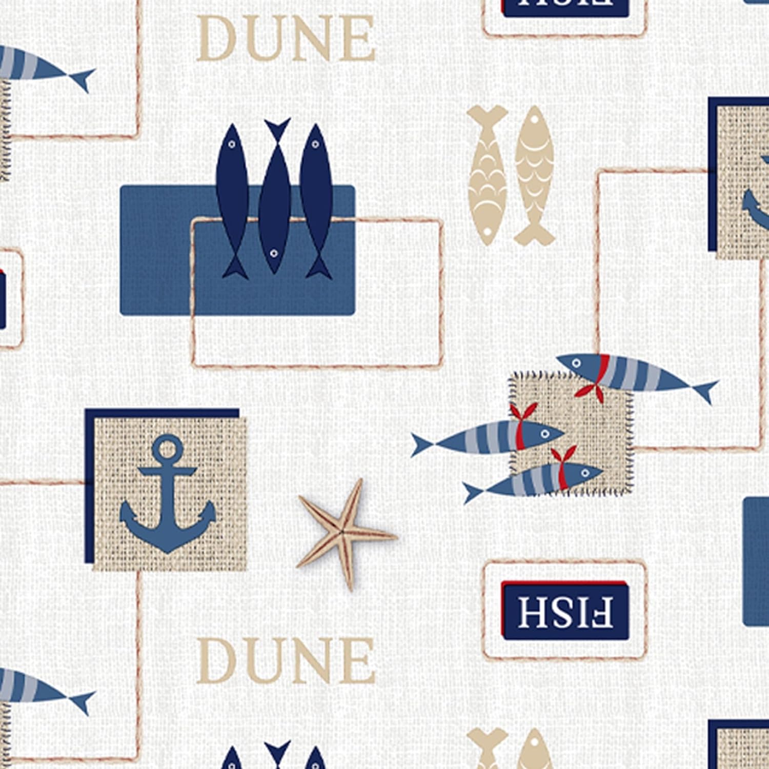 Nappe en toile cirée rectangulaire - Sea Bleu - 260x140 cm - anti-taches, imperméable