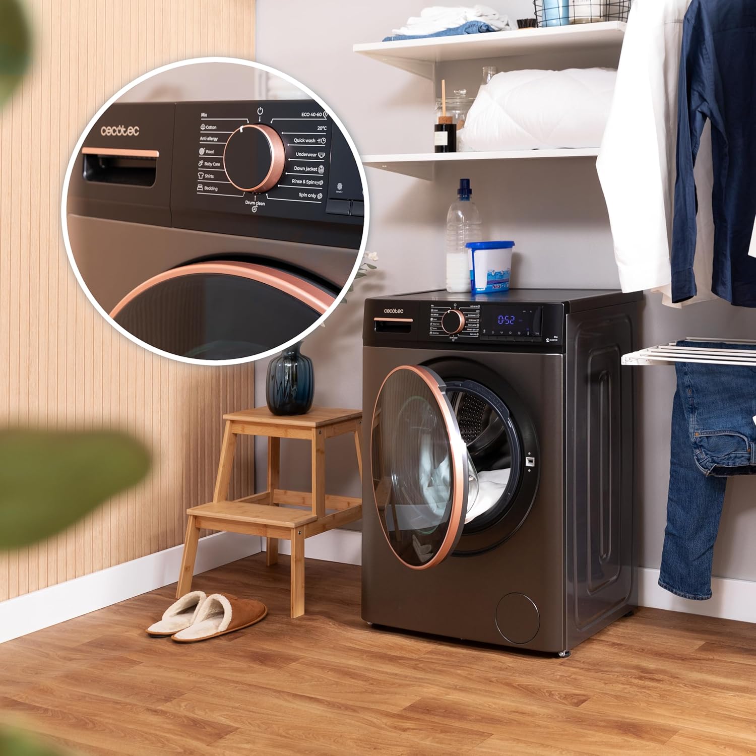 Cecotec - Bolero DressCode série - 8kg, 1400tr/min, vapeur, Inverter - 8610